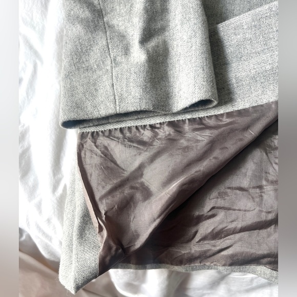 Miel sz S/M 38 Coat Hood Pockets Gray Wool Blend Unisex trench hidden buttons - Picture 4 of 9